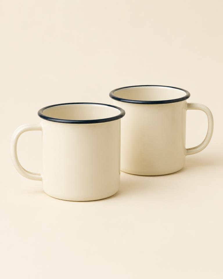 Enamel Camp Mugs, Set of 2